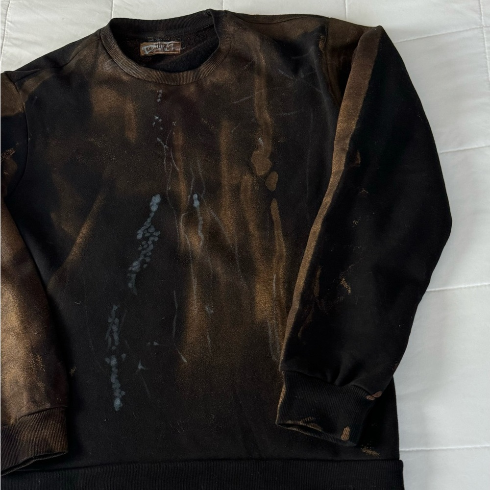 Vintage Black Bleached Crewneck Sweater - Picture 3 of 11